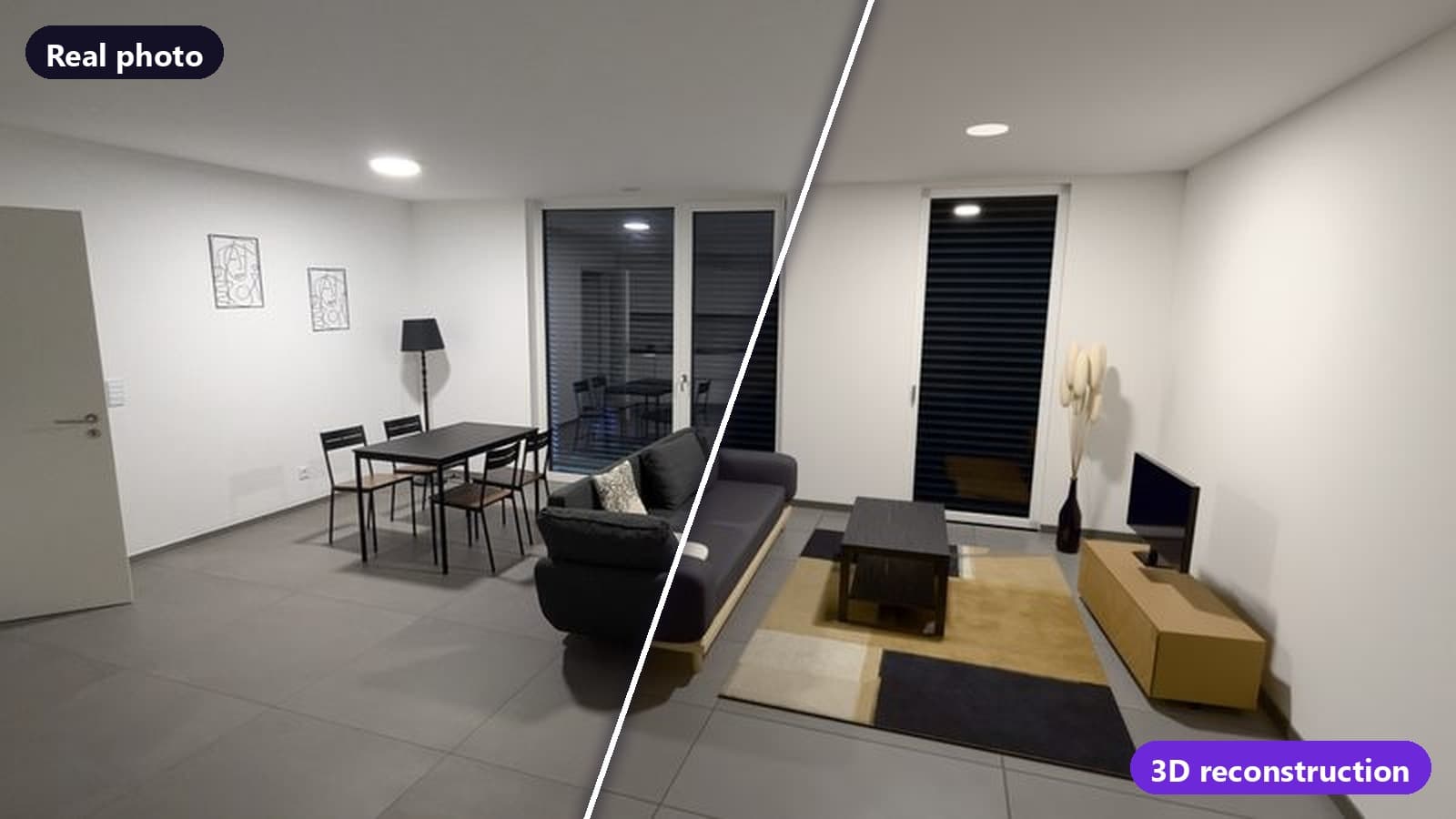 Reconstructing Interiors From a Handful of Photos