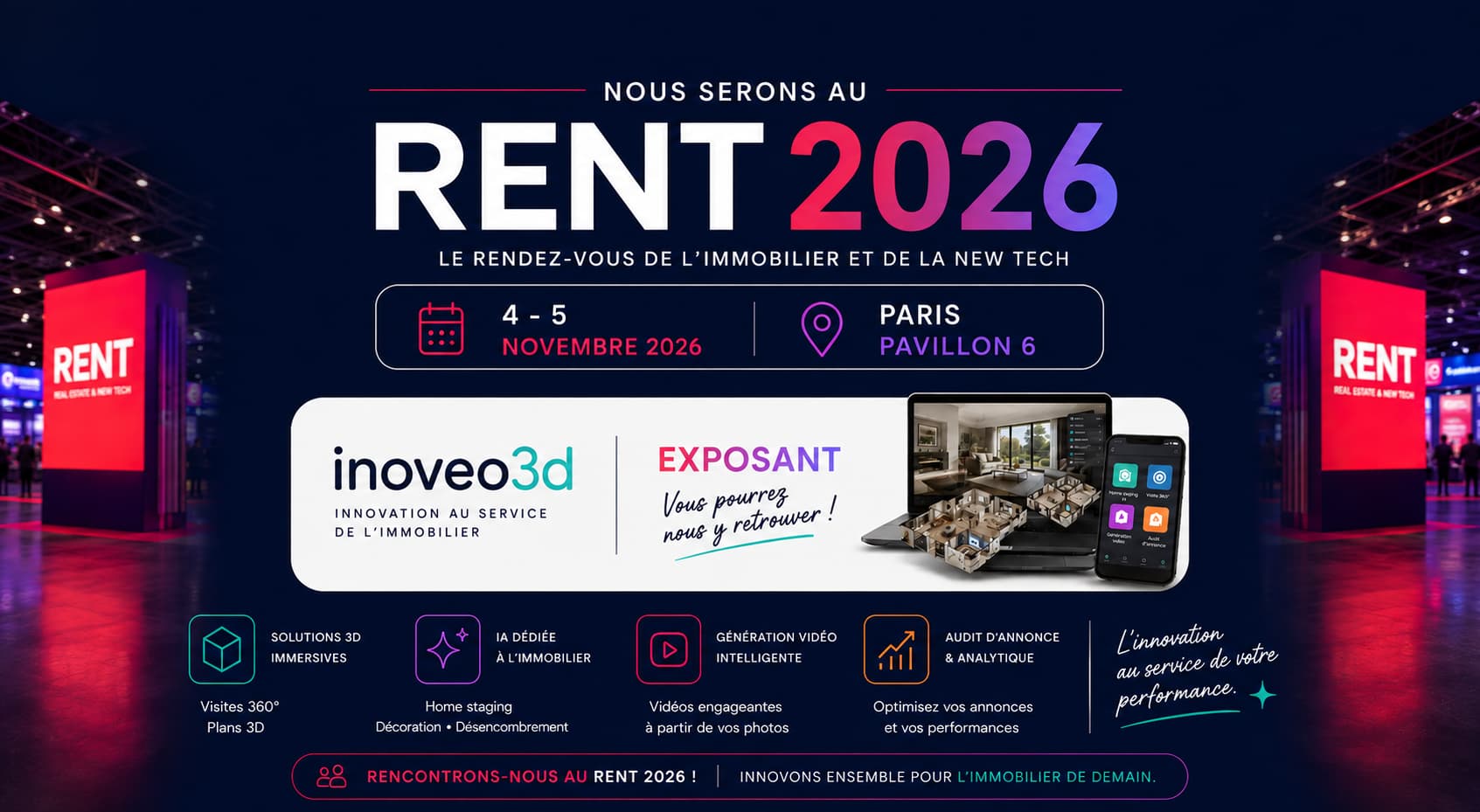 Inoveo3D exposant au RENT 2026 : rendez-vous les 4 et 5 novembre à Paris