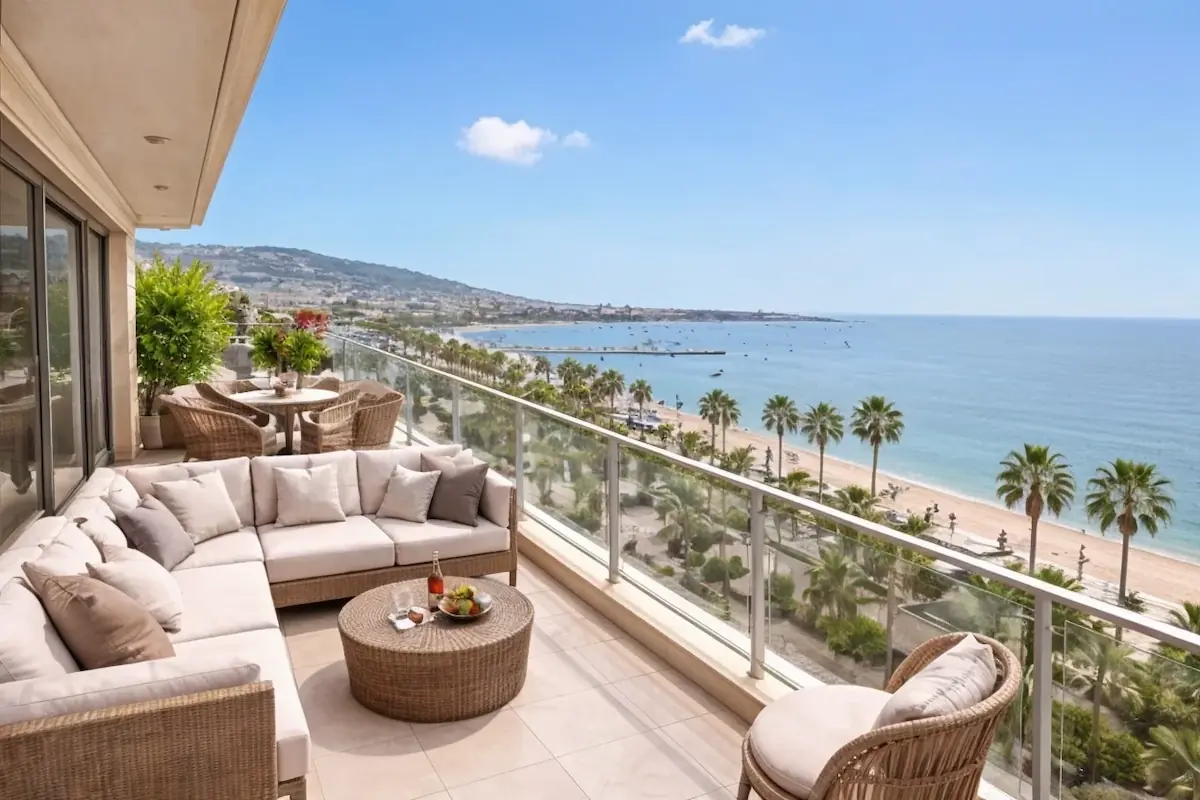Real estate photo with blue sky corrected by AI — after retouching