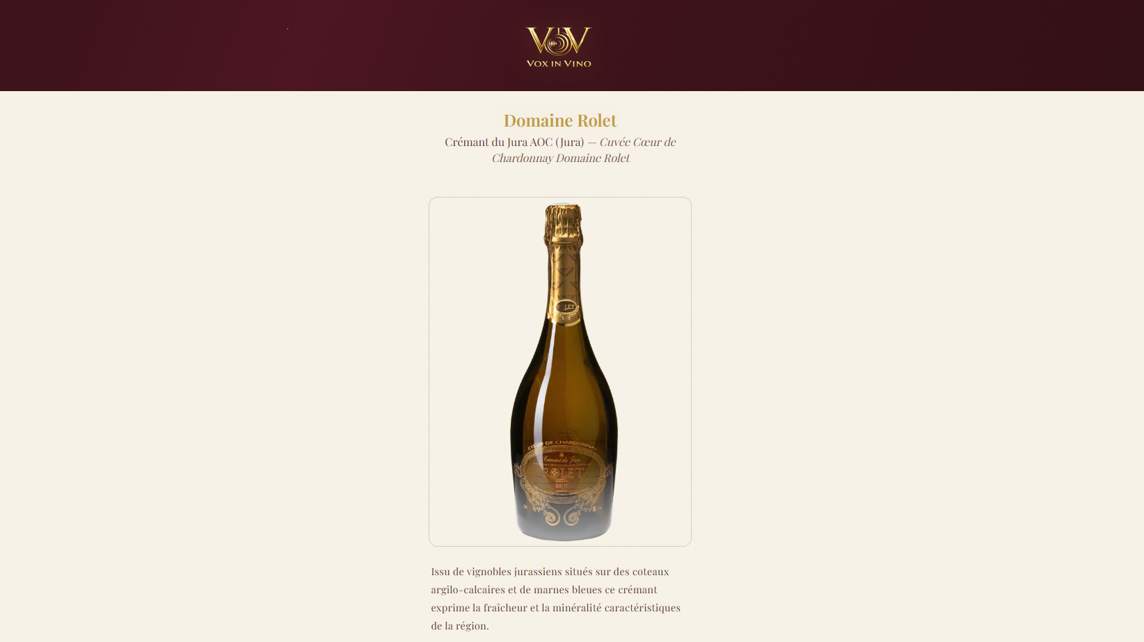Voxinvino - Application web narration du vin